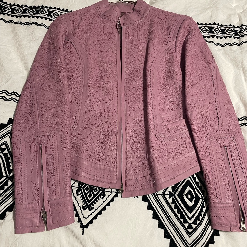 Small Pink Peter Nygard leather Jacket